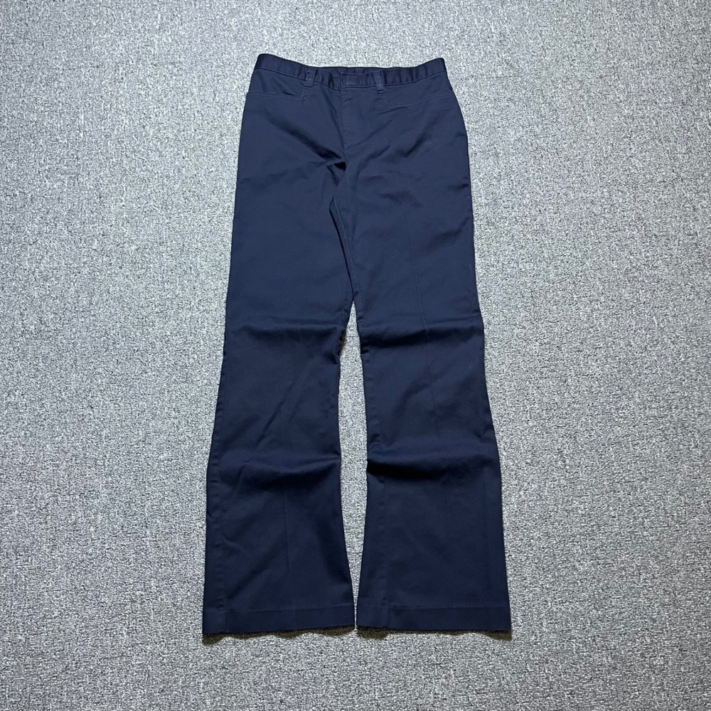 Dickies Flare Leg Work Pants Navy Blue Juniors Women's Workwear Utility Casual